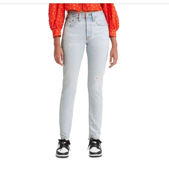 💖 Levi's 501 High Rise Skinny Jeans in SHORT LENGTH - Picture 1 of 16